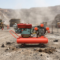 Compresor de Aire Portátil de Pistón Diésel para Sitio de Minería, 2.8m³, 5 bar, Estación Neumática Resistente al Polvo, Tanque de 200L, Logotipo Personalizado OEM