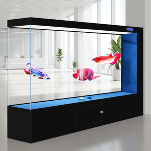 Aquário Retangular de Vidro Personalizado com Suporte, Sistema de Filtragem Lateral Sem Borda de 3 Camadas, Grande Capacidade 500L-1000L para Mesa/Sala de Estar - Product Image 2