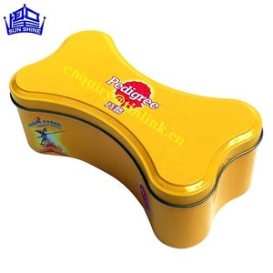 Cão osso forma lata caixa pet food brinquedo metal lata armazenamento recipiente - Product Image 4