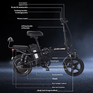OEM 48V zusammen klappbares Elektro fahrrad Ultraleichtes kleines Elektro fahrzeug 48 V250W Lithium batterie Stahlrahmen 250W für den Export - Product Image 4