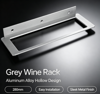 Porte-bouteilles mural en alliage d'aluminium, support flottant creux pour bouteilles de vin, présentoir élégant en métal pour la maison, le bar ou la cuisine