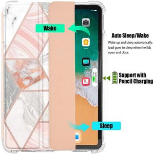 Ốp Lưng Máy Tính Bảng Bảo Vệ Toàn Diện 12.9 Inch Ốp Lưng Folio Đế Màu Hồng Hoa Văn Đá Cẩm Thạch Vỏ Thông Minh Cho <span class=keywords><strong>iPad</strong></span> Mới 2021 - Product Image 2