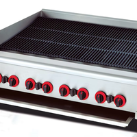 Pemanggang Gas Komersial untuk Meja Dapur - 6 Tungku Pemanggang BBQ Batu Lava untuk Dapur Restoran