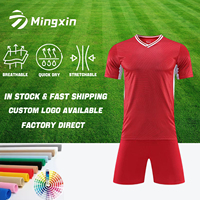 Ensemble de maillots de football en polyester rouge de qualité supérieure, personnalisation complète du corps, tenues de football