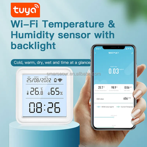 Thermomètre hygromètre intelligent pour intérieur, <span class=keywords><strong>Tuya</strong></span> WIFI, numérique, température et humidité, blanc, résolution 0,1°C, Alexa, Google, ABS, OEM, ODM - Product Image 2