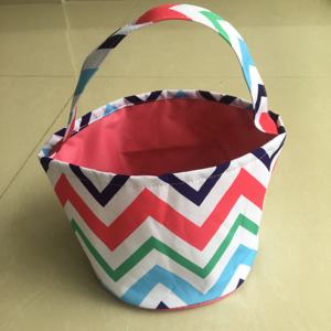 Paniers de Pâques décoratifs recyclés bleus et roses de grande capacité pour la chasse aux œufs - Product Image 3