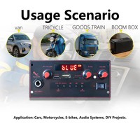 Placa Decodificadora de Audio JX-Y48 2x10W Azul, 3.7V-5V, USB, TF, FM, AUX, Reproducción por Carpeta, Grabación, Llamadas, Compatible con MP3/WMA/FLAC, Control Remoto