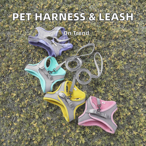 อุปกรณ์สัตว์เลี้ยงขายส่ง เสื้อกั๊กสะท้อนแสงแบบปรับได้ ระบายอากาศได้ดี สำหรับลูกสุนัขและแมว สายรัดอกแบบเป้สะพายหลังสำหรับสุนัขพันธุ์เฟรนช์บูลด็อก พร้อมสายจูง - Product Image 2