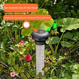 Lámpara Solar de Jardín con Termómetro, Lámpara LED Decorativa para Césped, Impermeable, Encendido Automático al Anochecer - Product Image 5