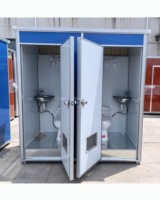Unité double de toilettes et de douche portables Banos pour extérieur, avec double porte, mobile