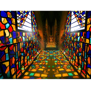 Vitraux biseautés en <span class=keywords><strong>verre</strong></span> plombé pour église, villa, maison, style <span class=keywords><strong>Tiffany</strong></span> européen personnalisé, artisanat, art décoratif, panneaux de vitrail - Product Image 3