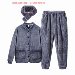 <span class=keywords><strong>Conjunto</strong></span> de Pijama de Felpa Coral Térmica para Mujer, Cárdigan Largo y Grueso para <span class=keywords><strong>Invierno</strong></span>, Ropa de Dormir y de Casa, Talla Grande para <span class=keywords><strong>Parejas</strong></span> - Product Image 4