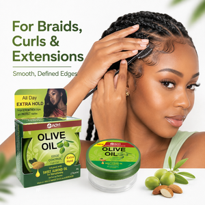 Gel Coiffant à l'Huile d'Olive 64g avec Huile d'Amande Douce pour Bords, Tresses, Boucles, Extensions – Fini Non Collant – Marque Privée - Product Image 6