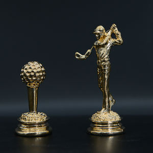 <span class=keywords><strong>Jeu</strong></span> <span class=keywords><strong>d</strong></span>'échecs et de Go en métal sur le thème du golf avec effet 3D et design de luxe - Product Image 3