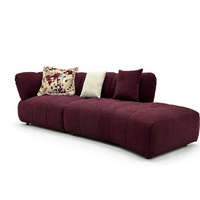 Canapé moderne en tissu bordeaux de 3 m, style italien minimaliste, forme organique, pour salon, meubles de luxe pour la maison