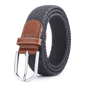 Mens için Metal toka malzeme ile 3517 renkli elastik streç örgülü eğlence kemerleri - Product Image 4
