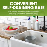 Ensemble de 3 bols passoires pliables en silicone avec base d'égouttage pour fruits, légumes et pâtes