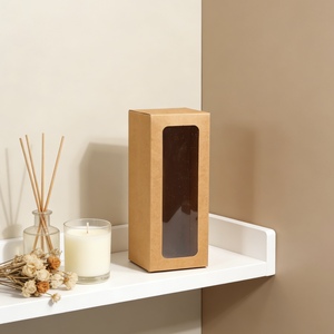 Cajas Rectangulares de Papel <span class=keywords><strong>Kraft</strong></span> Personalizadas con Ventana Transparente en la Parte Delantera, Diseñadas para Empacar Artículos Decorativos Pequeños - Product Image 4