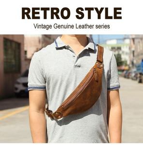 Bolso Bandolera Multifuncional de Cuero Vacuno Genuino de Fábrica Andong para Hombre, Bolso Cruzado de Hombro, Bolso de Cintura para Actividades al Aire Libre - Product Image 2