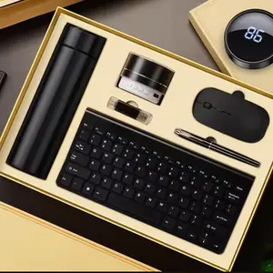 Cadeaux d'entreprise avec logo Executive 7pcs souris thermos tasse stylo parapluie powerbank clavier bureau cadeau luxueux cadeaux pour hommes