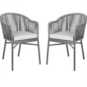 Colección para Exteriores Stefano Grey, Cojines Apilables para Sillas de Cuerda, Construcción de Metal y Ratán, para Pesca, Senderismo, Jardín, Viajes - Product Image 1