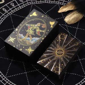 Cartas del <span class=keywords><strong>Tarot</strong></span> de la Fortuna de Laser Star, Juego Completo para Principiantes, Estilo Nuevo con Hojas Doradas, Material PET, Forma Rectangular Personalizada - Product Image 3