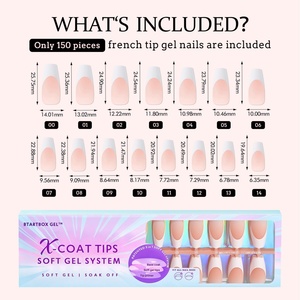 XCOATTIPS Faux Ongles Premium en Gros, Forme Cercueil Moyenne, en Gel Souple, Couverture Complète, French Manucure X Coat, Épais, à Coller - Product Image 6