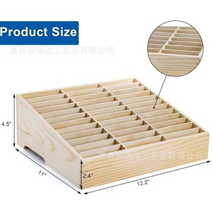 Boîte de rangement pour téléphone portable en bois, organisateur de bureau multi-compartiments, couleur bois naturel, type rectangulaire sur pied - Product Image 2