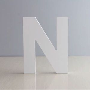 Wooden Letter N White 3D <b>Wall</b> <b>Decor</b> For Home Office Decoration - Product Image 1