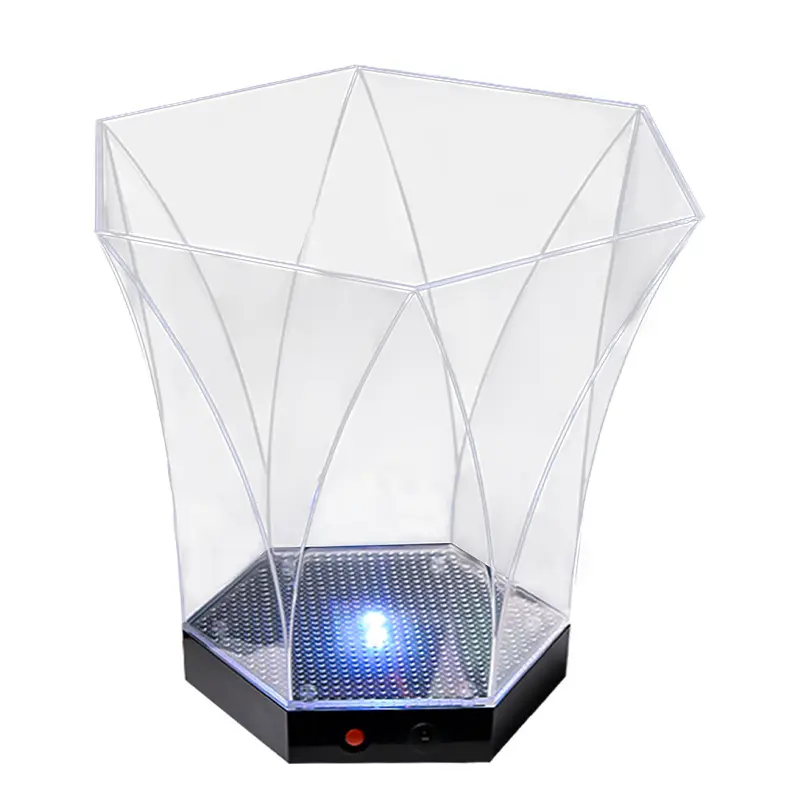 Cubo de hielo recargable LED de diamante con purpurina transparente de 5L, cubos de cerveza de champán iluminados a prueba de agua para bares, discotecas