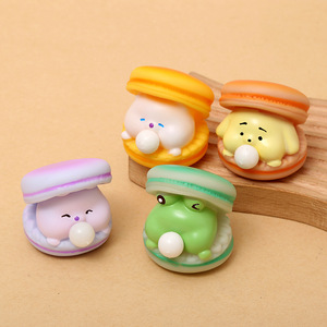 Cute Animal Macaron <b>Bubble</b> Blowing Squishy Toy PVC Stress Relief Prank Toy for <b>Kids</b> Adults - Product Image 3