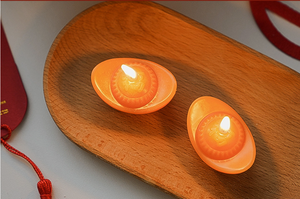 <span class=keywords><strong>Bougie</strong></span> parfumée en forme de Yuanbao, ton bois, faite à la main, cadeau du Nouvel An, décoration de la maison, attirant la richesse, cadeau d'ouverture - Product Image 2