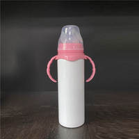 Entrepôt aux États-Unis Vente en gros Biberon naturel en acier inoxydable à double paroi pour enfants de 8oz en sublimation