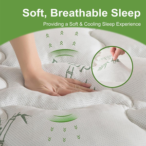 Cooling <strong>Mattress</strong> <strong>Topper</strong> 1500 GSM Thicker Shredded Memory Foam Quilt <strong>Topper</strong> with Viscose Made From Bamboo Cover 4 Bands - Product Image 2
