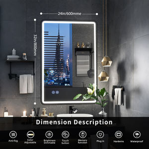 Miroir mural intelligent avec lumière pour salle de bain, avec désembuage et éclairage LED, avec livraison rapide, pour villa et hôtel, 40W, 32H pouces, stock aux États-Unis - Product Image 5