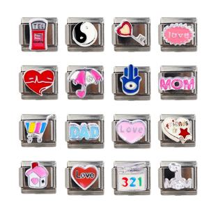 Pulsera de Acero Inoxidable DIY de Moda Italiana, Elástica, con Dijes de Amor y Paraguas, Venta Caliente Transfronteriza - Product Image 2