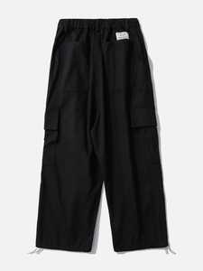 Men's Baggy Cargo Pants Anti-Wrinkle Polyester/Cotton <b>Drawstring</b> Waist Casual Utility <b>Trousers</b> for Streetwear & Outdoor Use - Product Image 4