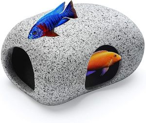 Roccia da nascondiglio per acquario, perfetta per piccoli pesci e gamberetti per abitare, giocare e riposare. Decorazione per acquario in resina sicura e non tossica - Product Image 1