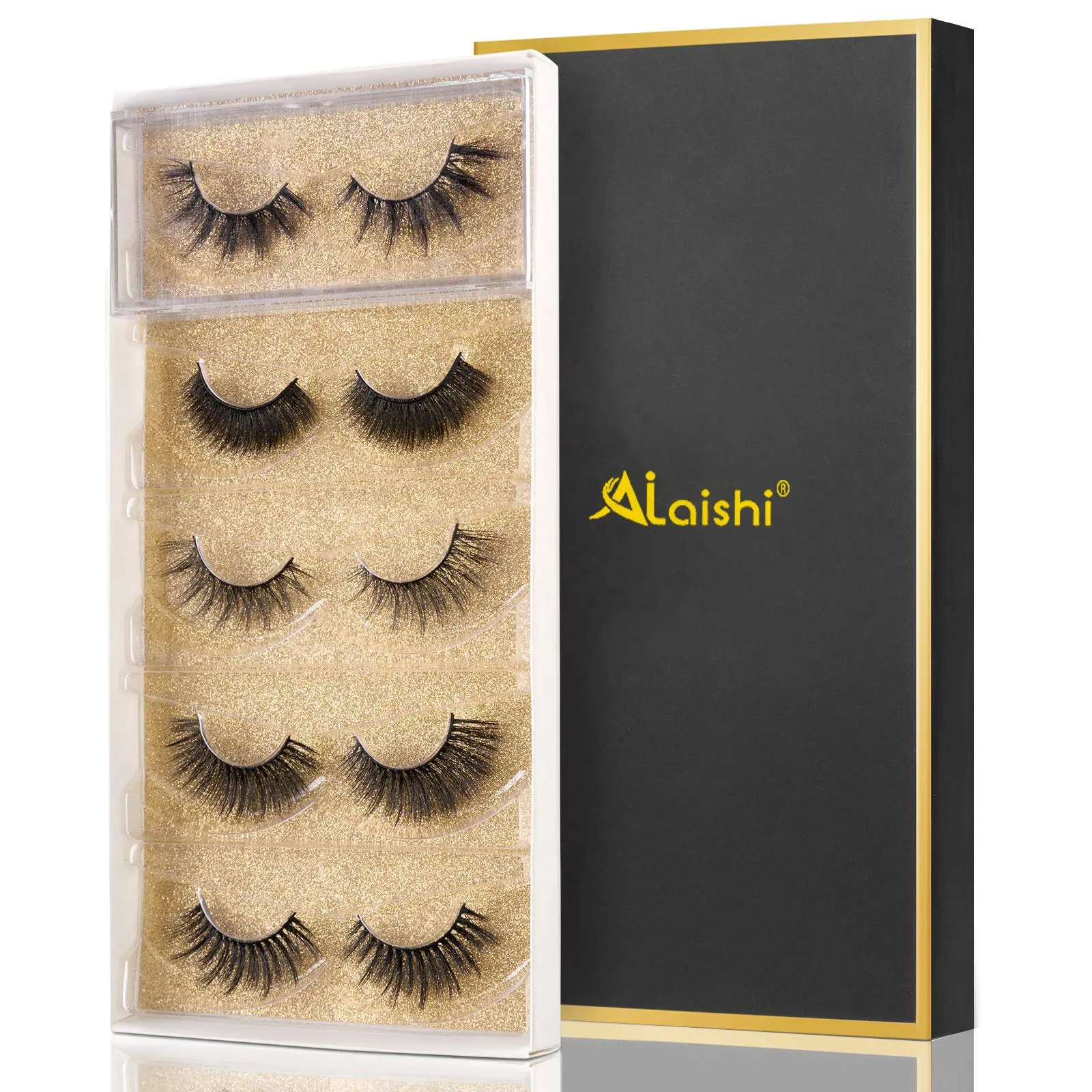 AILAISHI Mink Effect Full Strip 3D Faux Mink Cílios Sintéticos Vegan Eyelashess Soft Faux Cils Outros Cílios e Ferramentas