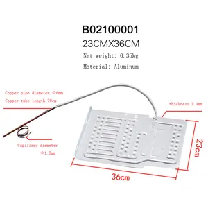 B02100023 Plate Roll Bond Evaporator kulkas Freezer Evaporator piring dengan kapiler