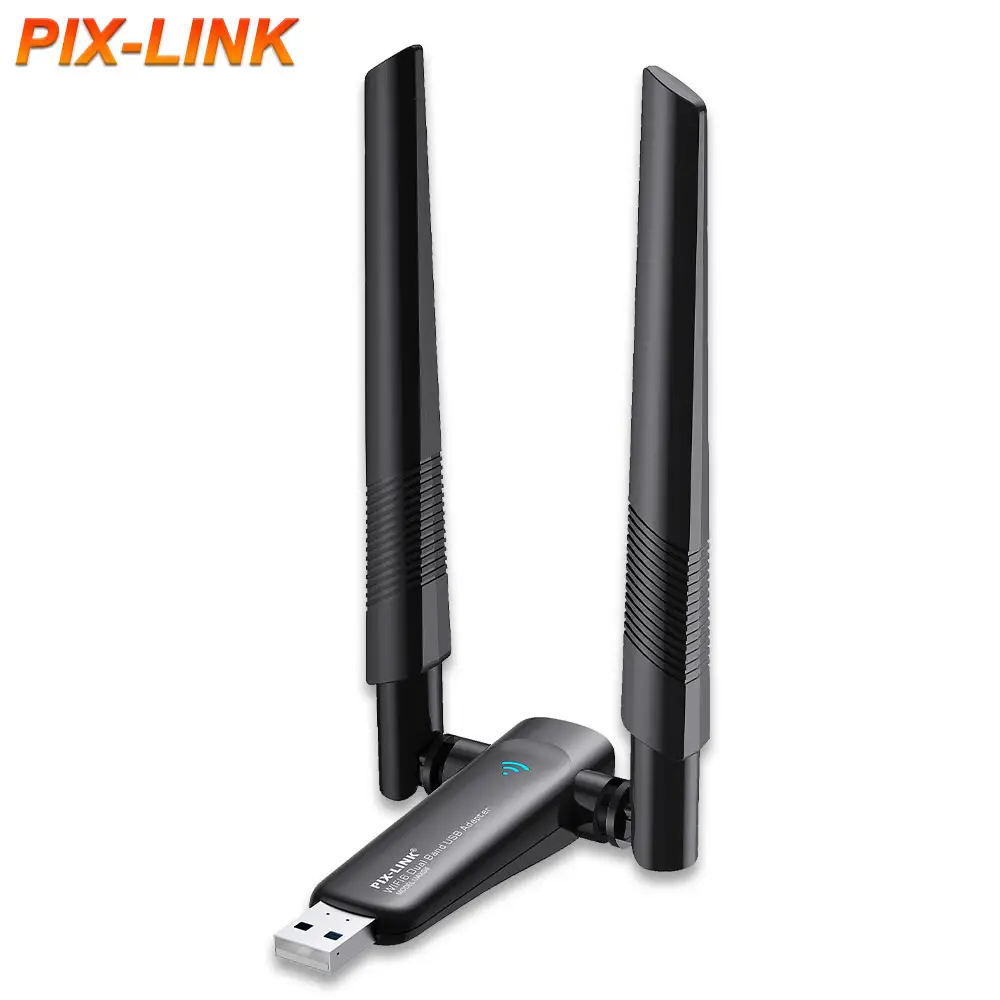 PIX-LINK inalámbrico USB WiFi 6 adaptador 1800Mbps Wi Fi antena PC mini Internet tarjeta de red LAN Dongle adaptador Ethernet receptor Wi-fi