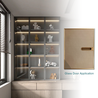 20 25 30 Aluminium Repas En Acier Inoxydable Cadre Poignées Armoire Cuisine Ferme Plancher Charnière Noir Porte Coulissante En Verre Avec Serrure