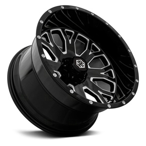 Jantes tout-terrain en alliage d'aluminium forgé noir et rouge de 20 pouces, nouveau design multi-rayons avec finition Hyper Black 20 mm/25 mm - Product Image 5