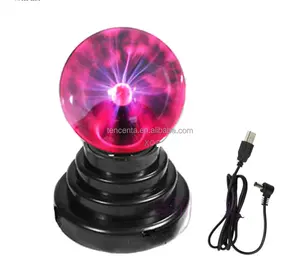 Fantasy Magic USB Plasma Ball 3 Inch Glass Plasma Lightとクリスタル装飾用のテーブルランプ