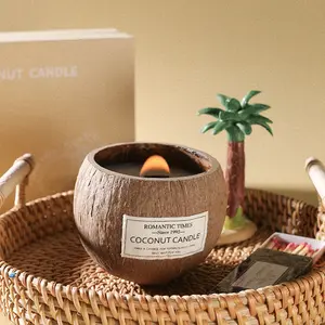 SINGHUA Hot Sale Customize Coconut 40Hr Soy Wax Candle Home Fragrance Scented Candle High Quality Shell Scented Candles