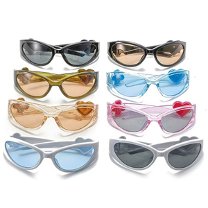 GT8217 Pink Ciclismo Gafas de sol Mujeres Trendy Candy Colored Y2K Heart-Shaped Flower Pink Gafas de Sol para fotografía callejera - Product Image 2