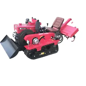 Agricultural Diesel Engine 25 horsepower Small Sitting Drive Crawler Rotary Tiller