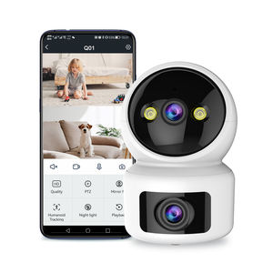 Wifi không dây ống kính kép 2MP IP tầm nhìn ban đêm trong nhà <span class=keywords><strong>CCTV</strong></span> Home an ninh màn hình bé PTZ Bộ nhớ lưu trữ thẻ - Product Image 1