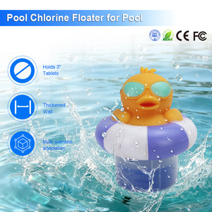 Distributeur de comprimés chimiques amusant en forme de canard flottant, ajustable pour piscine et <span class=keywords><strong>spa</strong></span>, alimentateur de chlore en plastique, facile à utiliser - Product Image 1