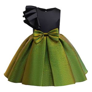 Nuevo vestido de fiesta sin mangas para niñas con lentejuelas brillantes y lazo brillante festivo para fiestas infantiles - Product Image 2